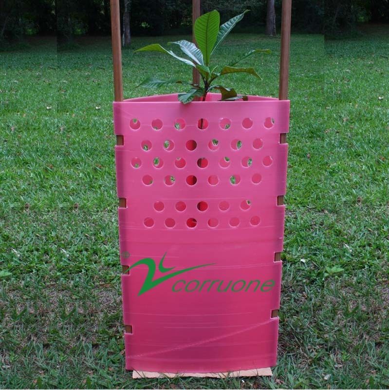 Garde-arbres en plastique ondulé de couleur personnalisée pour la protection des arbres à haute densité
